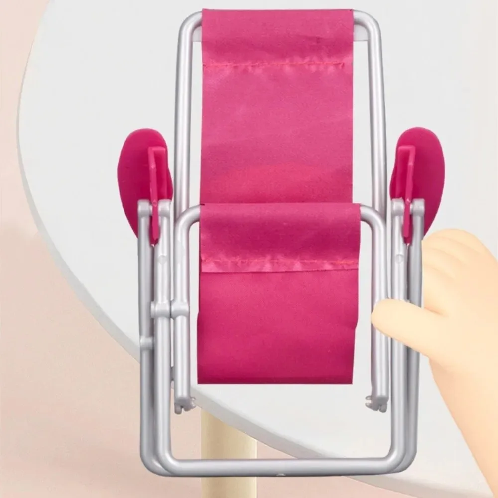 Cadeira dobrável para casa de bonecas, design dobrável, tamanho mini, estilo lazer, móveis para casa de bonecas, adereços para fotos, modelo de cadeira, acessórios para casa de bonecas