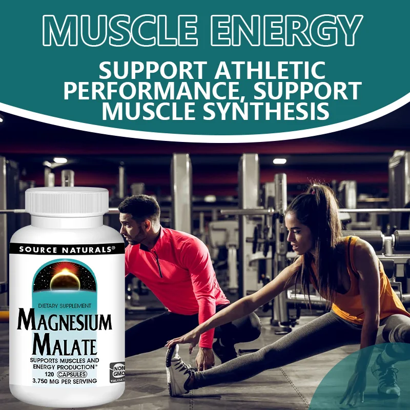 Magnesium Malate 3750 Mg Supplement Supports Muscle Function, Health and Energy Production