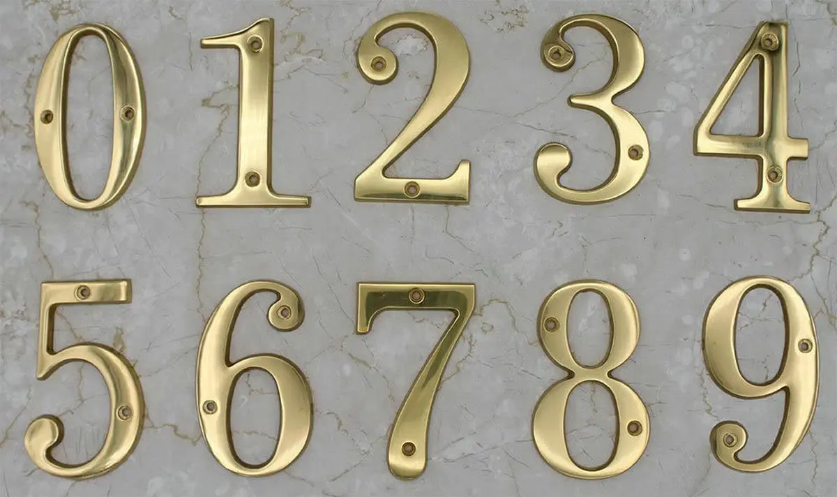 4Inch Brass Copper A100 House Door Decoration Number Número De Latón