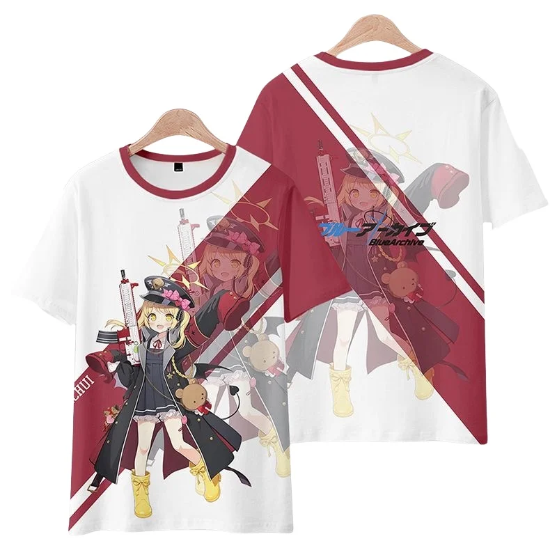 남성과 여성을 위한 여름 반팔 티셔츠 2차원 코스프레 디자인의 네이비 블루 가족 의상과 어울리는 디자인