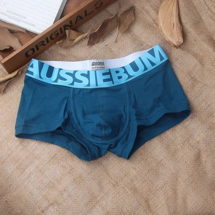 AUSSIEBUM 남성용 코튼 컴포트 타이드, U 볼록 플랫 앵글 팬츠, 힙지갑, 4 코너 팬츠, 도매