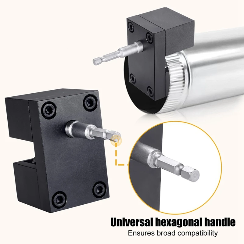 1Set C5A2 Impact Power Assisted Crimper High Speed Electric Metal Duct Crimping Tool Fit For Air Conditioner Installation Repair