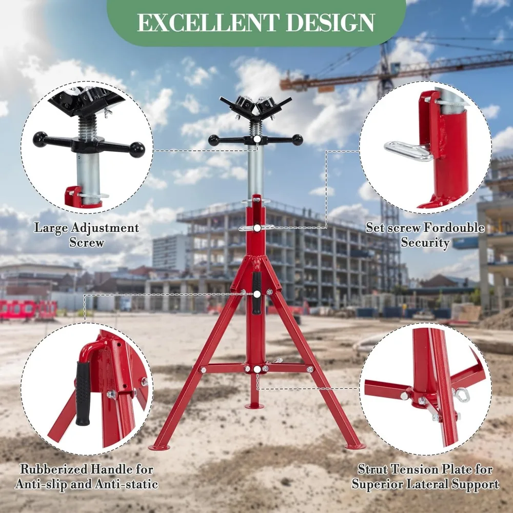 حامل جاك أنبوبي بارتفاع قابل للتعديل، نطاق 28-52 بوصة، سعة 2500 رطل، فولاذ قابل للطي، أرجل محمولة للسيارات والصناعة #4