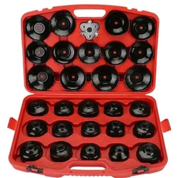 30pcs Oil Filter Wrench Set Cup Style Socket Remover Automotive Universal Car Repair Tool Kit Removal Caps for Audi Ford BMW