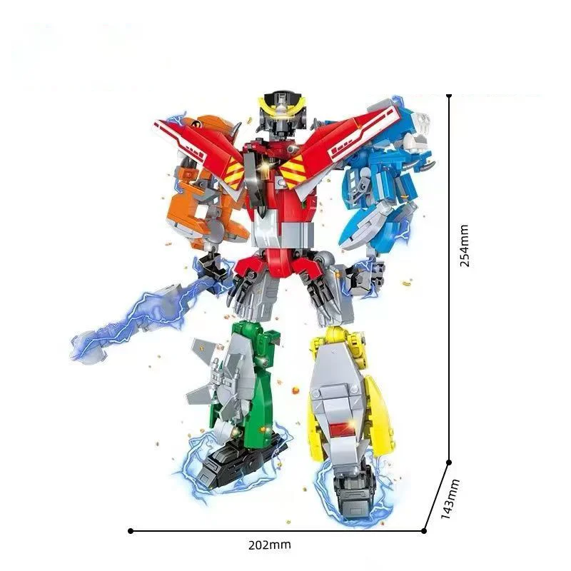 Blocs de construction Robot transformateur Mecha 5 en 1, 9.84 pouces/25cm, Kits de blocs de construction, modèle de dinosaure Mech, briques à assembler, jouets pour enfants, cadeaux d'anniversaire pour garçons