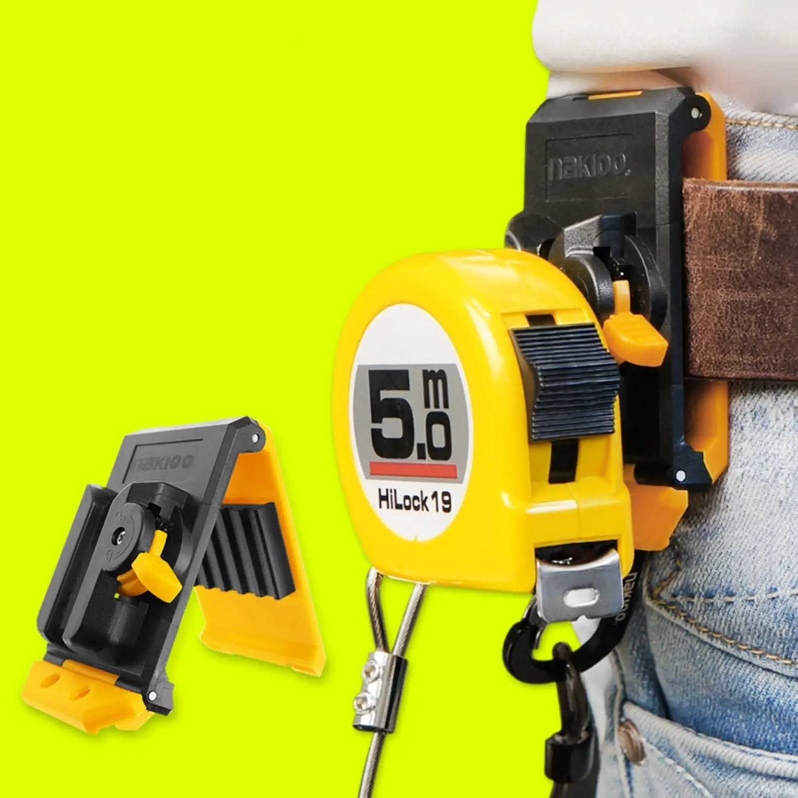 Tool Holder Belt PP Tape Measure Holder Sturdy Clip for Tool Waist Belt Woodworking and Maintenance