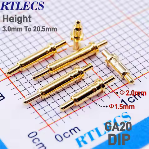 10pcs Spring Loaded Pogo Pin Connector through Holes PCB Height 3 4 5 6 7 8 9 10 11 12 13 14 15 16 18 20.5 mm Flange Single 1A