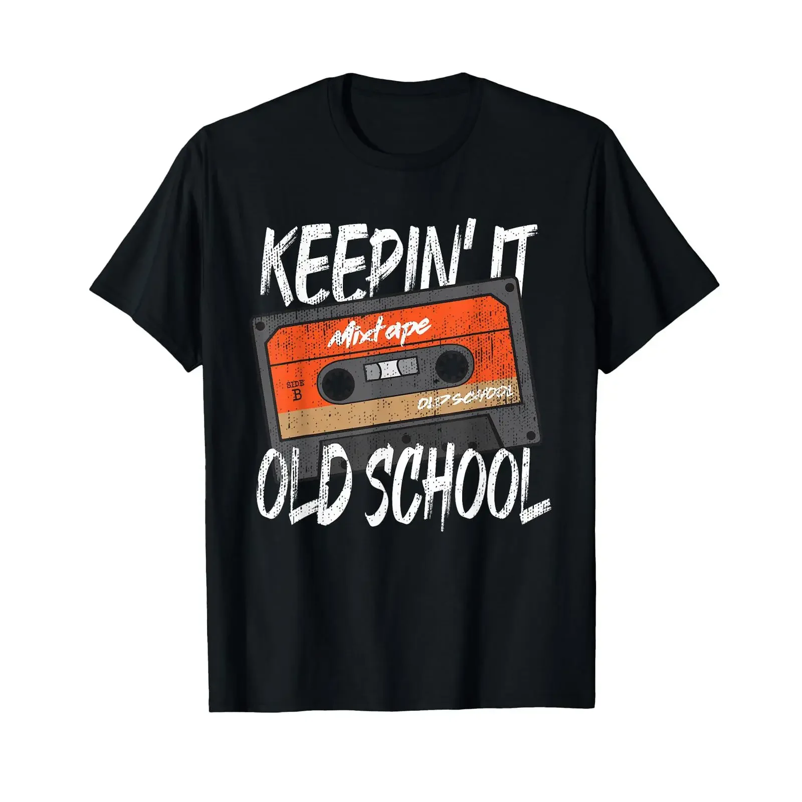Old School Hip Hop 80s 90s Vintage Mixtape Cassette Tape T Shirt vintage Washed Stylish graphic Comfortable Versatile Stretched