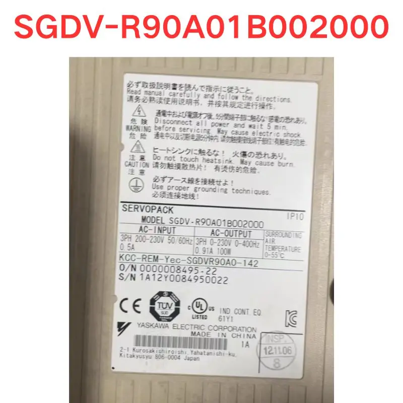 Used OEM disassembled parts SGDV-R90A01B002000 driver Functional test OK Fast delivery