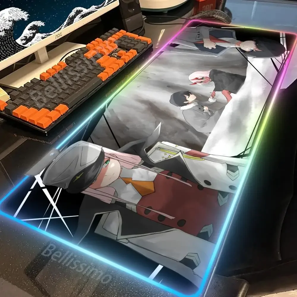 RGB Cool non-slip durable Mouse Pad Gamer Large Mousepad Anime Mouse Mat Darling in the FranXX 02 Carpet Rubber Keyboard Pads