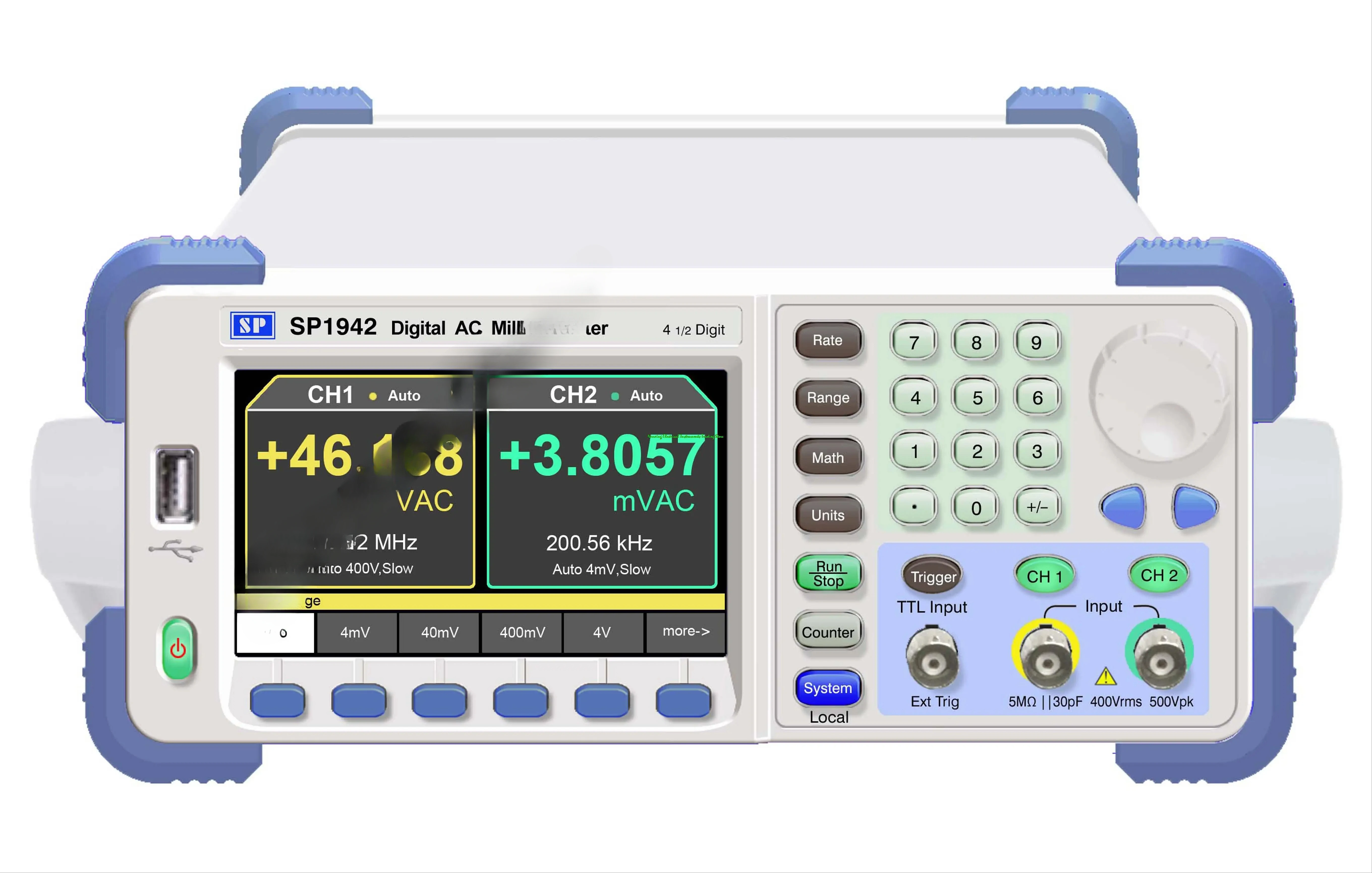 Fast arrival Digital SP1942-6/SP1942-12  4 ½   dual-channel  digital AC millivoltmeter Voltmeter 5Hz~6/12MHz,50µVrms~400Vrms