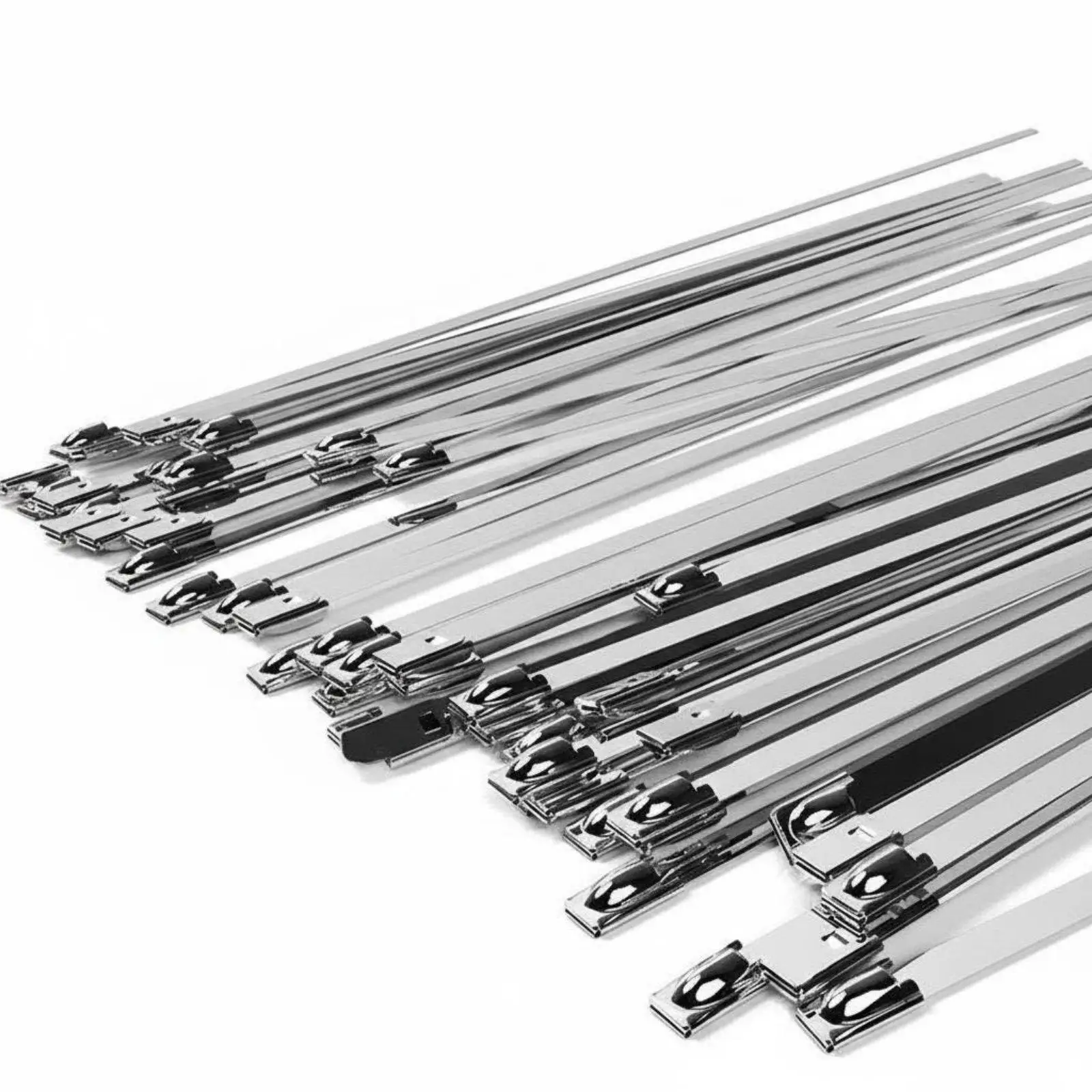 Heavy Duty Stainless Steel Band Self Locking Cable Ties for Marine Outdoor Industrial Use Rust Proof Metal Zip Ties