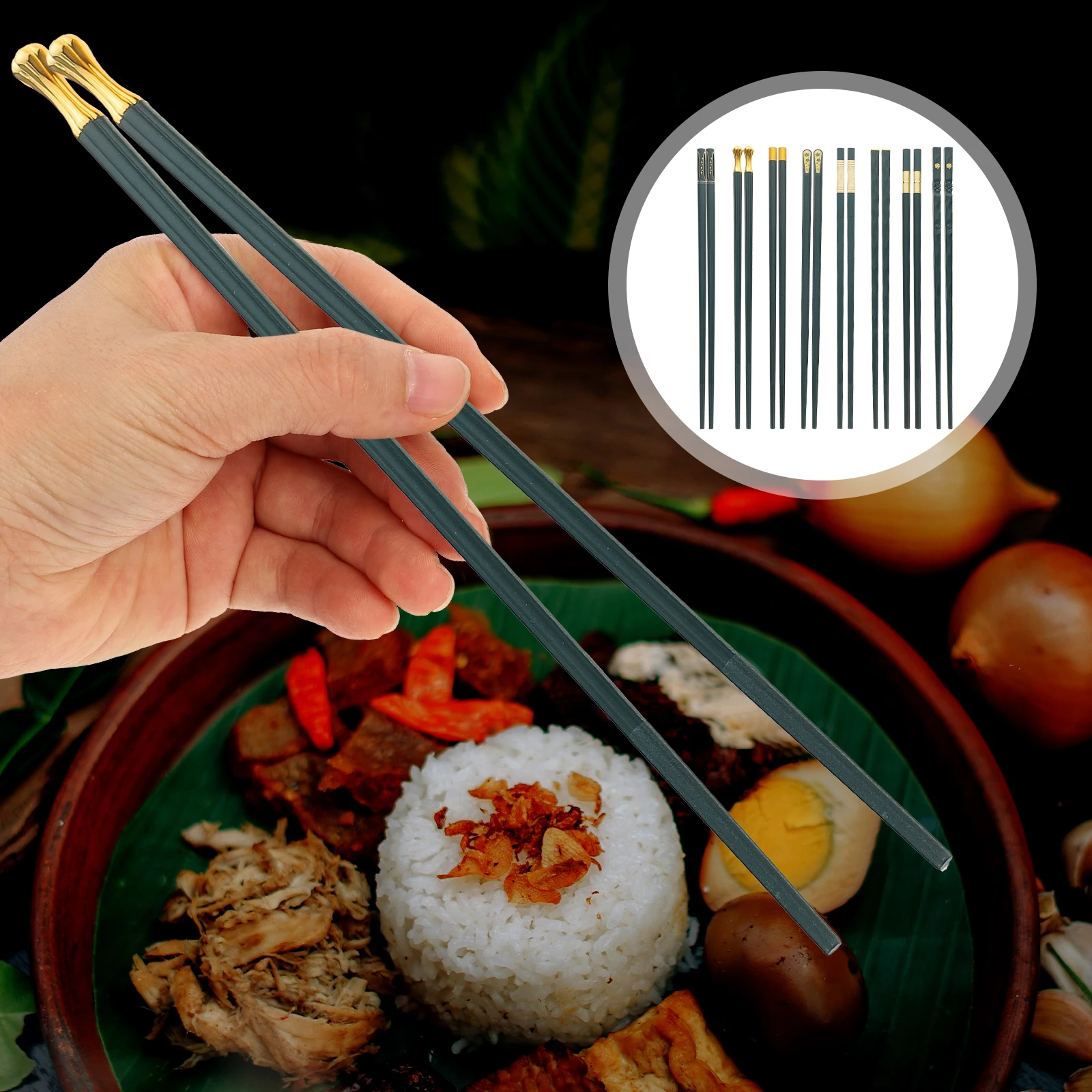 

8 Pairs Glass Fiber Chopsticks Reusable Heat Resistant Kitchen Hotel Tableware Easy Clean Family Travel Camping Festival