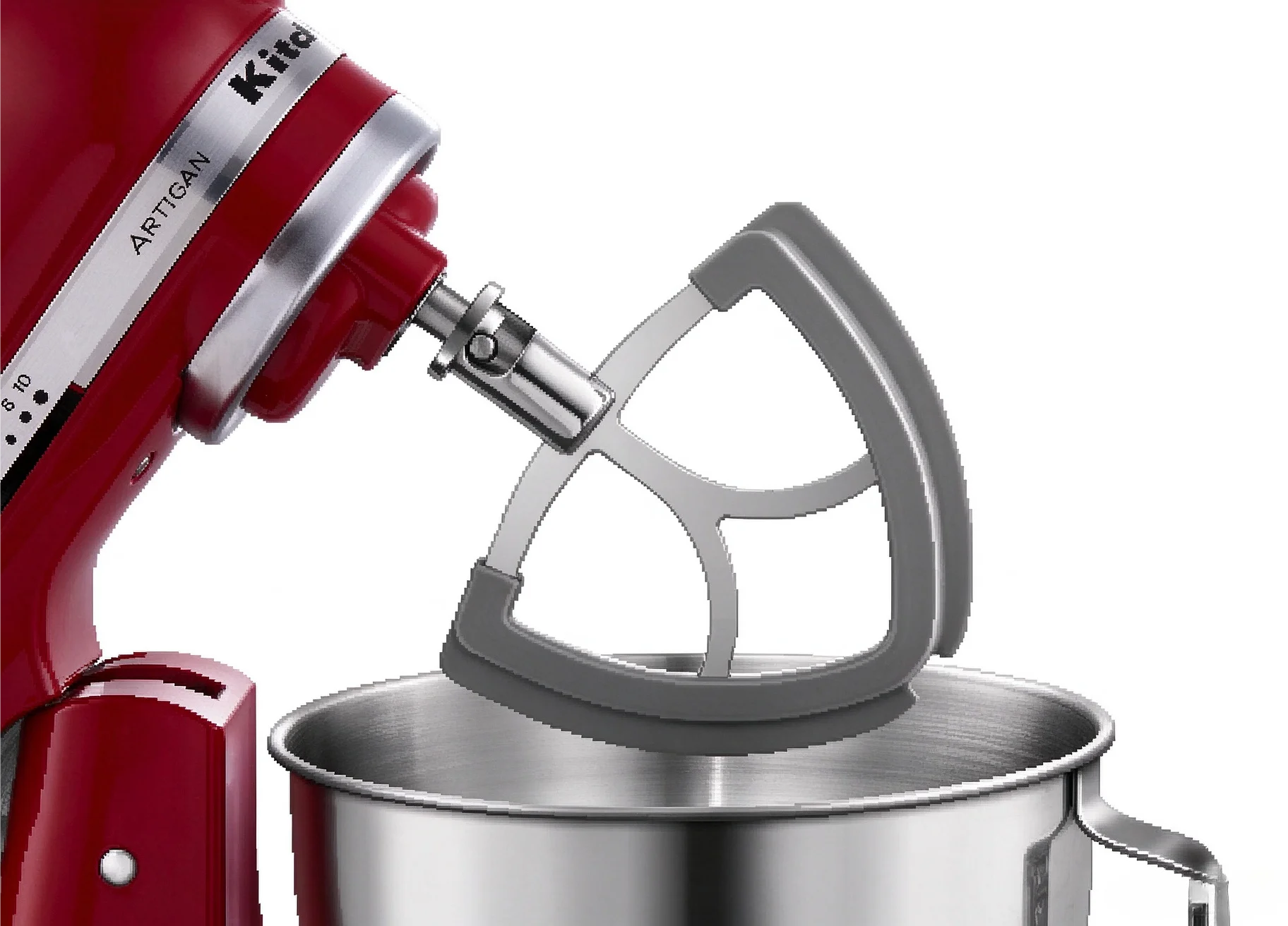 Flex-Edge-Paddelaufsatz für Kitchenaid 4,5–5 QT Standmixer mit neigbarem Kopf, Ersatz-Silikon-Schläger, Schüssel, Schaberklinge