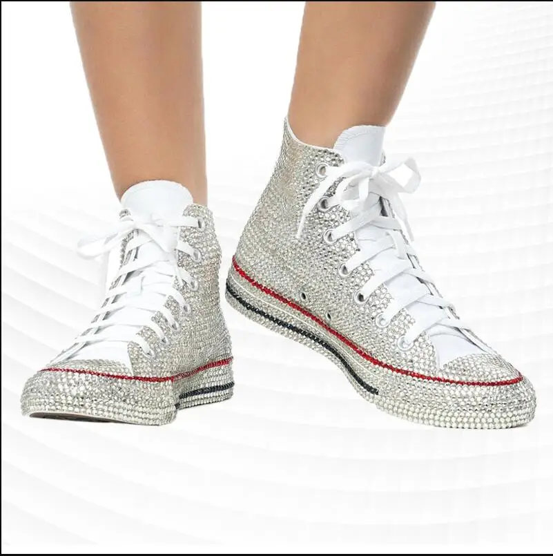 Custom rhinestone all-pack all-match comprehensive sports leisure training walking shoes large size 35-46