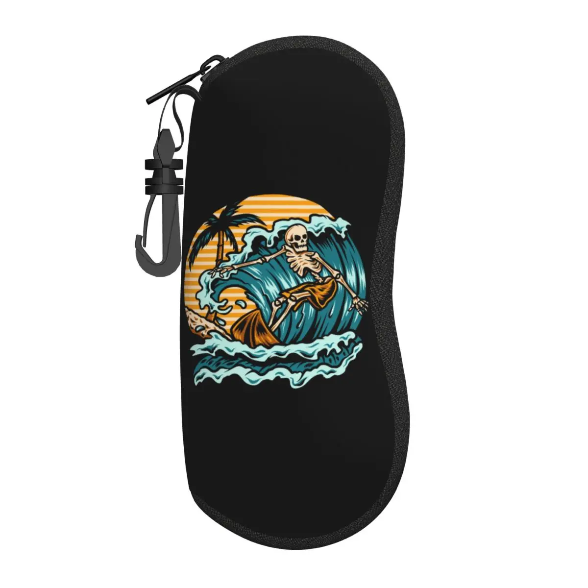 Custom Summer Surfing Skull Shell Glasses Case Unisex Cool Surf Rider Eyeglasses Case Sunglasses Protector Box