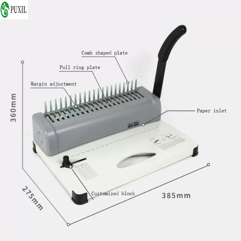 Manual Binding Machine A4 A3 Paper Punching Binding Machine Plastic Comb Binding Tool Office Document Binding Equipment