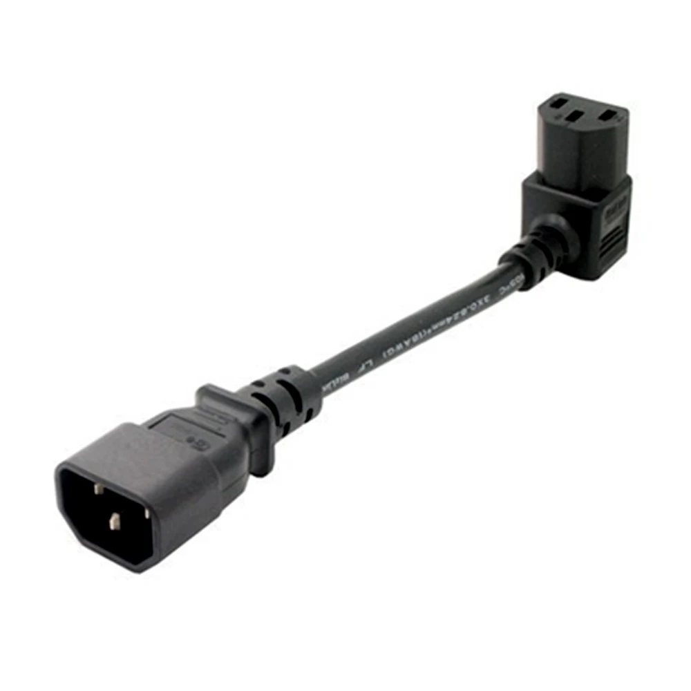 For IEC-320 Supply Extension Cord 90 Degree Elbow 3 Pin Female to C14 3 Pin Male PDU Power Supply Extension Cord for LCD TV