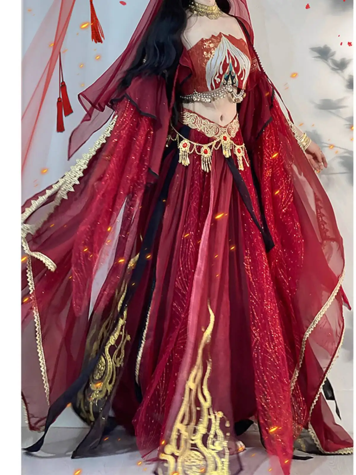 Nuevo estilo exótico falda de región occidental Dunhuang industria pesada Hanfu mujeres elementos Han Fiesta carnaval Halloween Cos Cosplay
