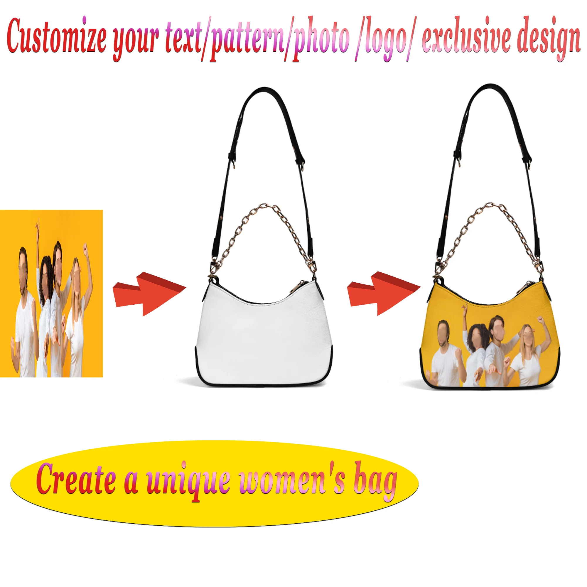 

Customized Pattern Surprise Gift Banquet Fashion Women'S Bag Elegant Handbag Chain Decoration Crossbody Bag Single-Shoulder Bag