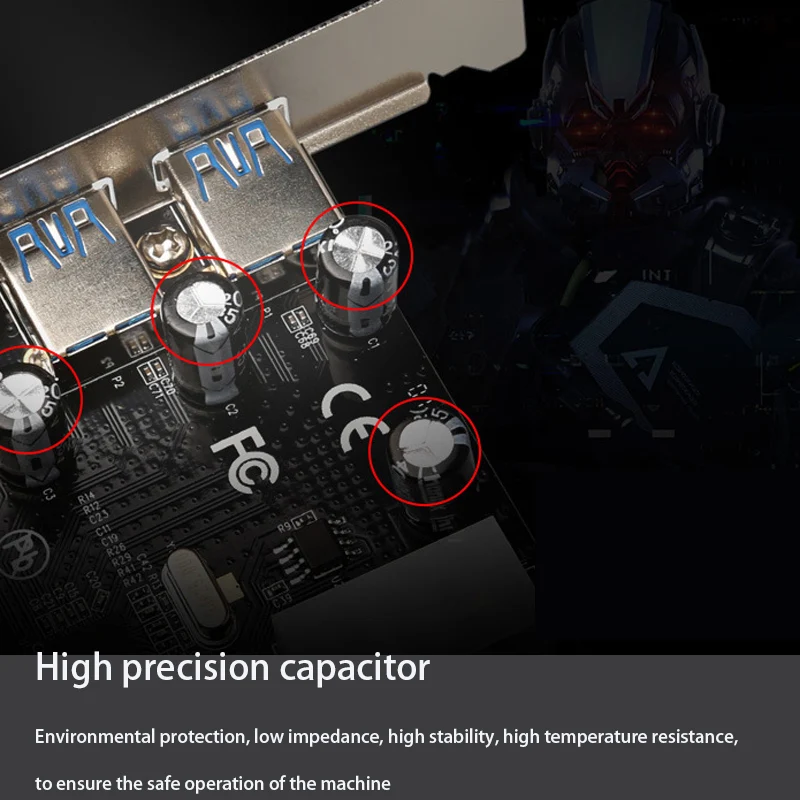 Placa de expansão usb 3.0 pci-e para usb3.0 cartão pcie de jogo 4 pinos aplicar adaptador de cartão riser pci-e usb hub extensor conversor pcie