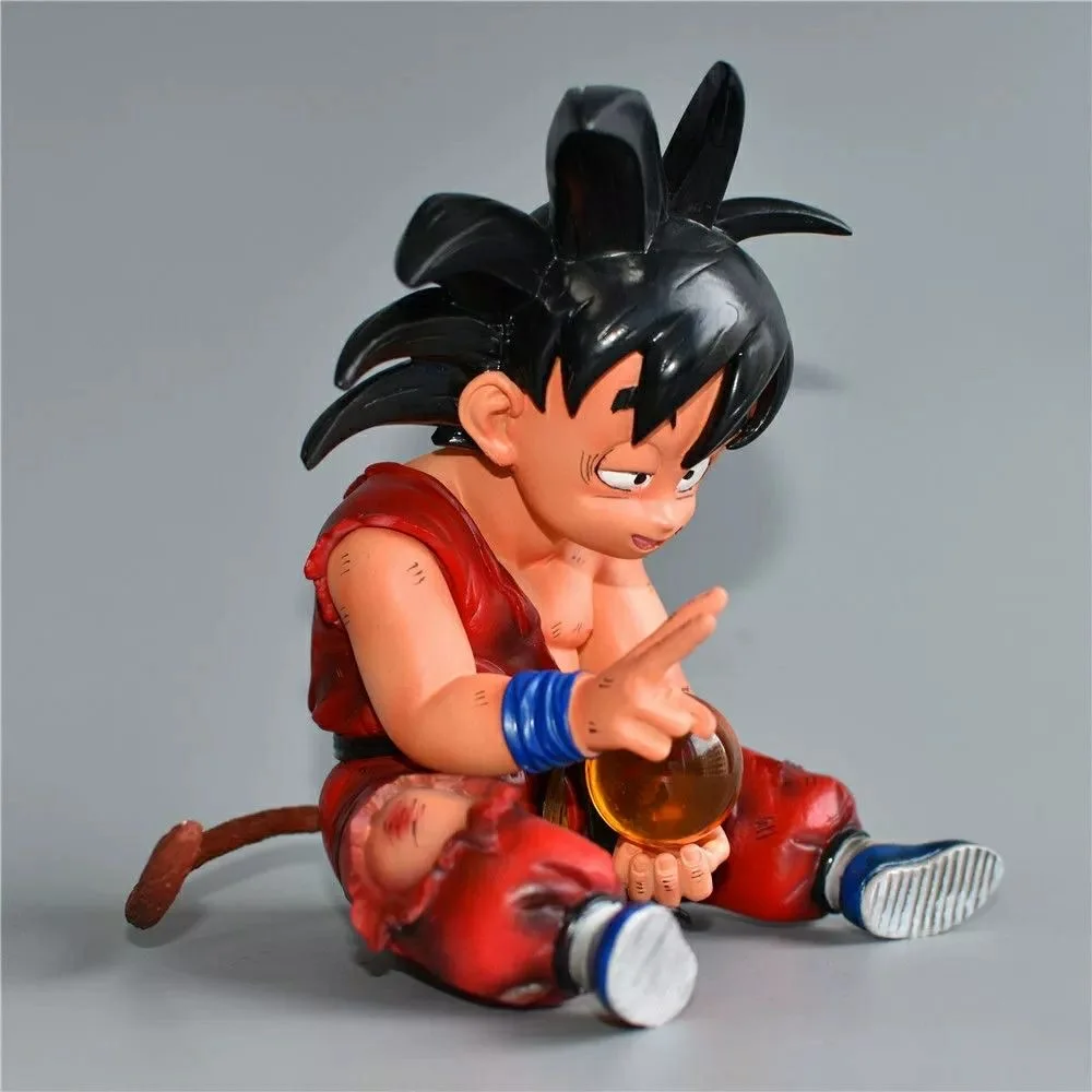 Anime Animation War Damage Injured Goku Victory Edition Sitting With Beads Placements Boxed Handmade Model Desktop Placements