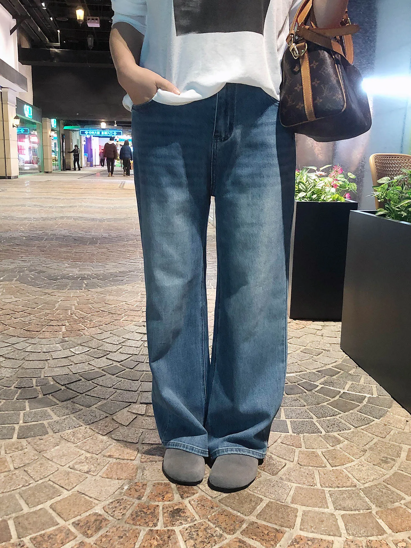 

Джинсы Scenic Home Spring больших размеров, прямые, широкие, в пол, женские, с высокой талией, из хлопка, 200 Pou