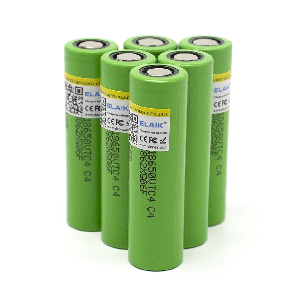 ELAIK Neue 100% Original, 3,6 V, 18650, 18650VTC4, 2100mAh, VTC4, akku, 20A, 30A, entladung, e-zigaretten