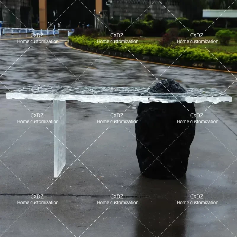 Transparent Mountain Peak Crystal Epoxy Resin Coffee Table Minimalist Creative Light Luxury Irregular Shaped Tea Table for