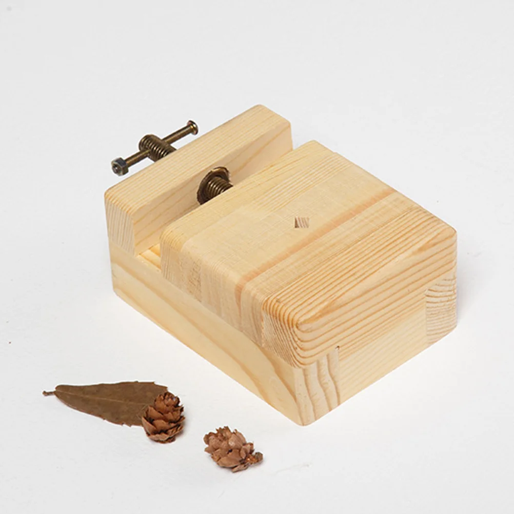 Massivholz-Schnitzerei-Halter, 9,5 x 6,5 x 4,5 cm, für Steinstempel, Handwerk, Gravurwerkzeug, Handwerk, Holzbearbeitung, Dichtungsbefestigungsausrüstung
