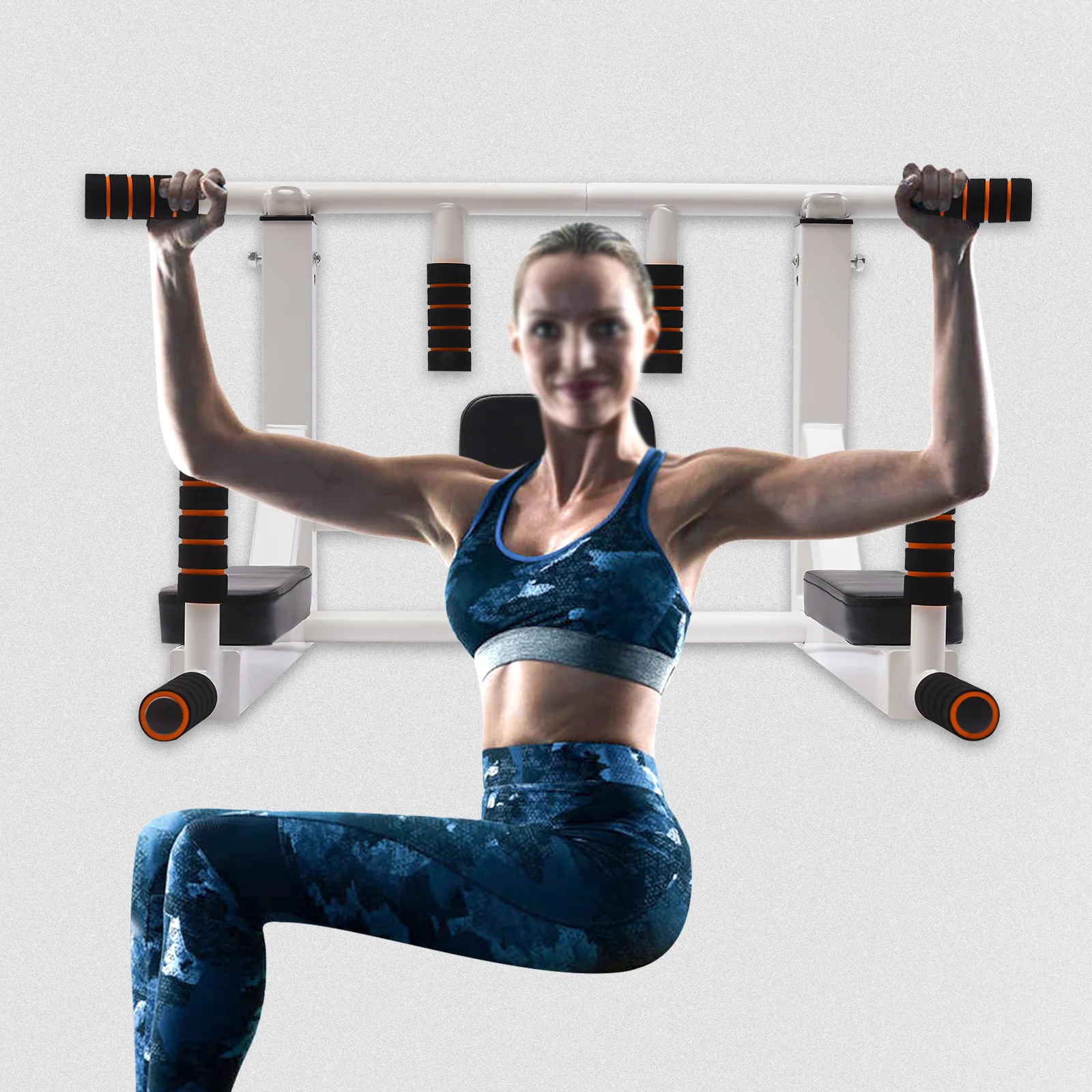 Multifunctional Wall Mounted Pull Up Bar Chin Up bar Dip Station for Indoor Home Gym Workout Training Equipment Fitness