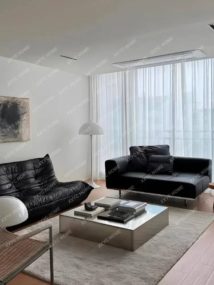 

Minimalist Stainless Steel Metal Coffee Table Small Apartment Living Room Light Luxury Household Modern Brushed Matt