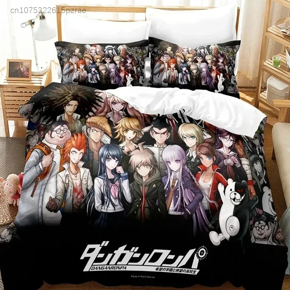 Fashion 3DThe Danganronpa Bedding Set Printed Bed Set With Pillowcase Bed Duvet Cover Soft Queen King Size Bedclothes Home