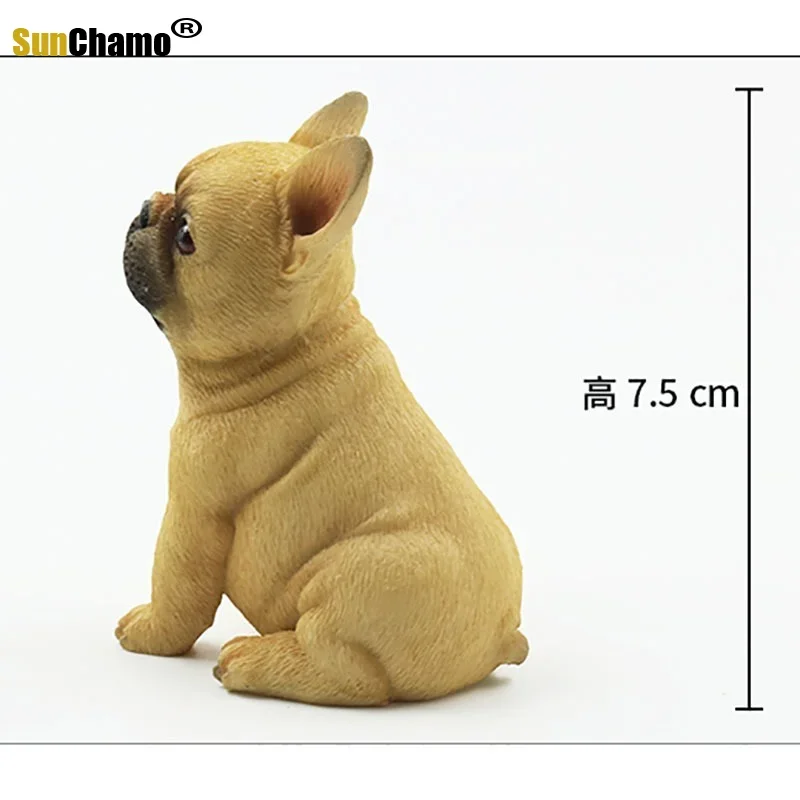 New French Bulldog Sitting Posture Small-scale Bullfighting Car Interior Fitting Simulation Animal Dog Model Figurines Miniature image 4