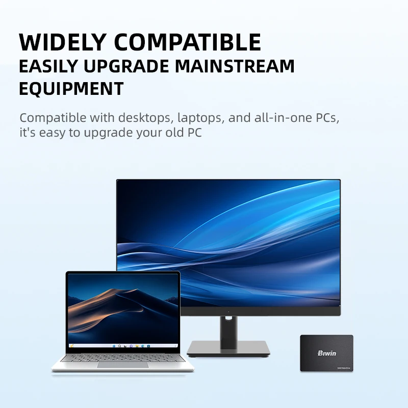 BIWIN SATA III SSD Unidad de estado sólido interna de 2,5 pulgadas 128 GB 256 GB 512 GB 1 TB 2 TB hasta 550 MB/s para computadoras de escritorio portátiles