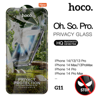 HOCO Full Screen privacy protection Glass for iPhone 15 Pro Max 13 12 Pro Curved Tempered Glass Film for iPhone 14 Plus 11 X XR