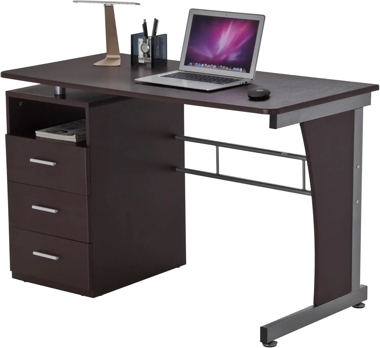 48 In Computer Desk With Drawers – Home Office Desks With Storage – Heavy-Duty And Moisture-Repellant With Storage Drawers