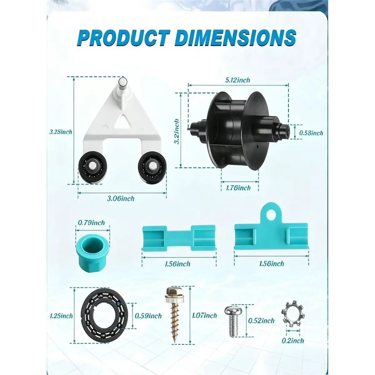 l71a-for-24-pcs-pool-cleaner-kit-for-axv417whp-axv621dat-axv604whp-front-and-rear-bezels-pod-shoes-turbine-kit