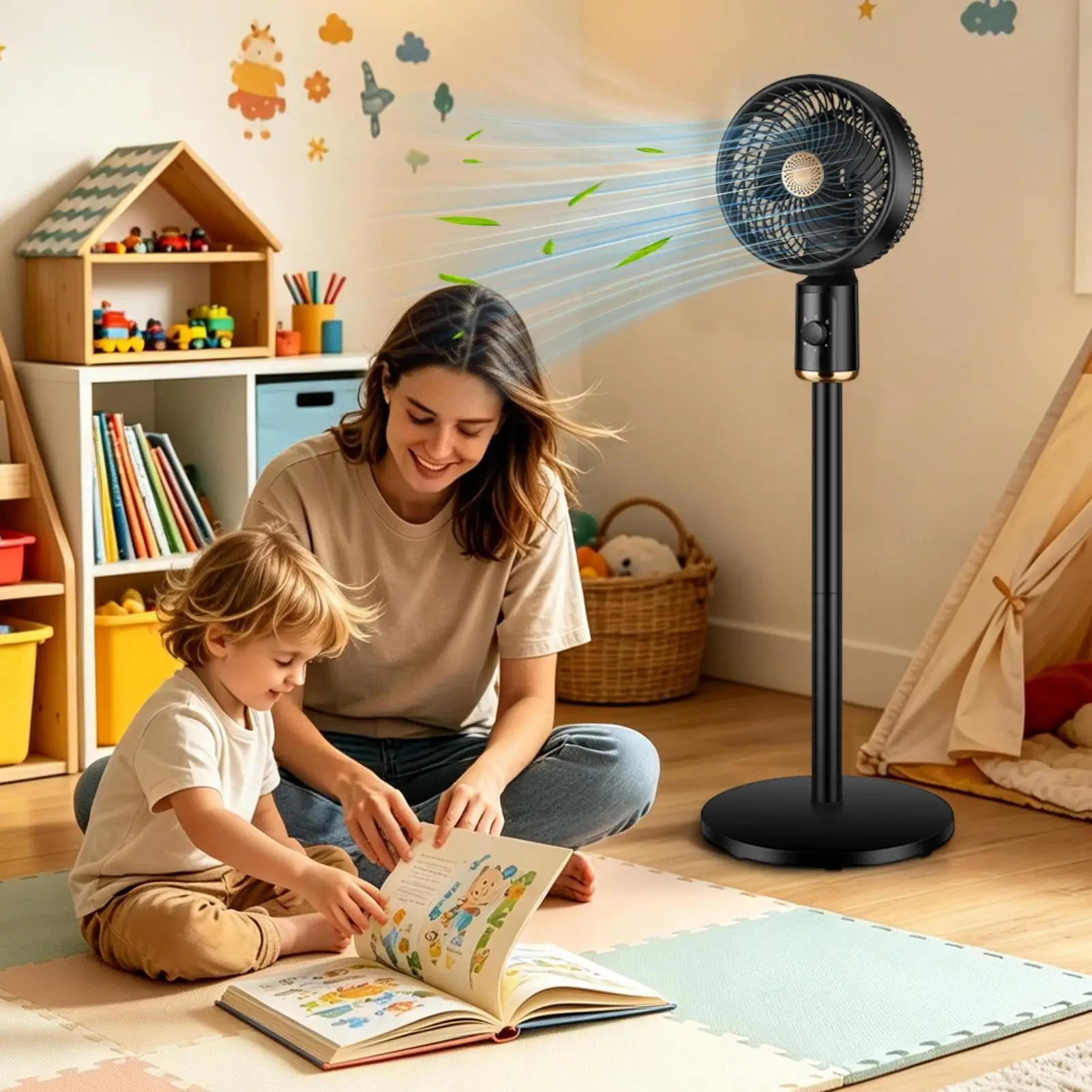 Tower Fan 3-speed Quiet Adjustable Air Circulation Blower Standing Fan Tower for Bedroom Home Office Desktop Kitchen Dorm Living