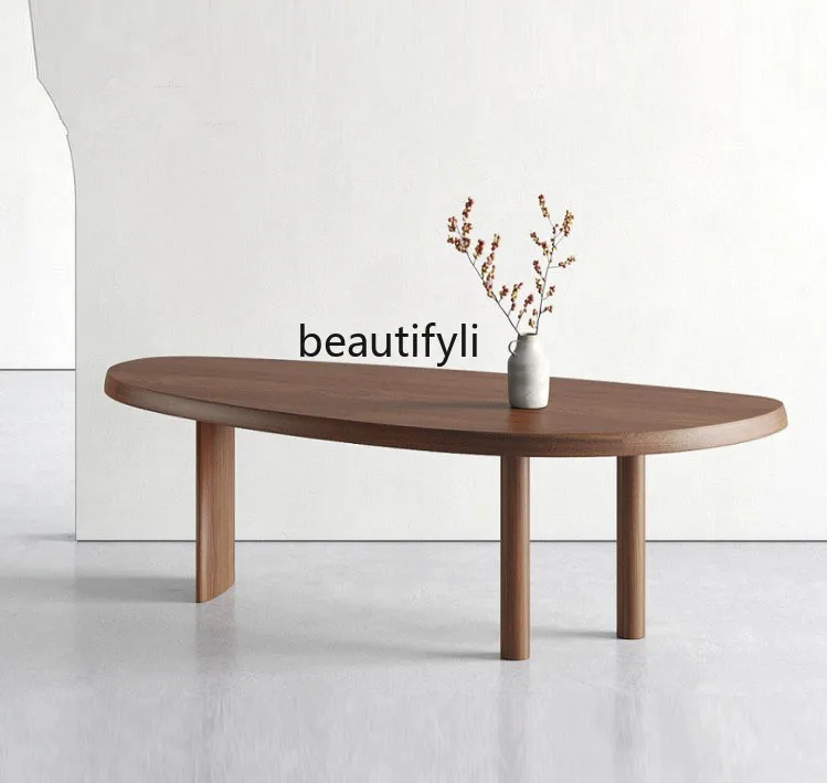 Solid Wood Creative Oval Dining Table Modern Desk Fashion Personalized Computer Desk Simple Long Workbench