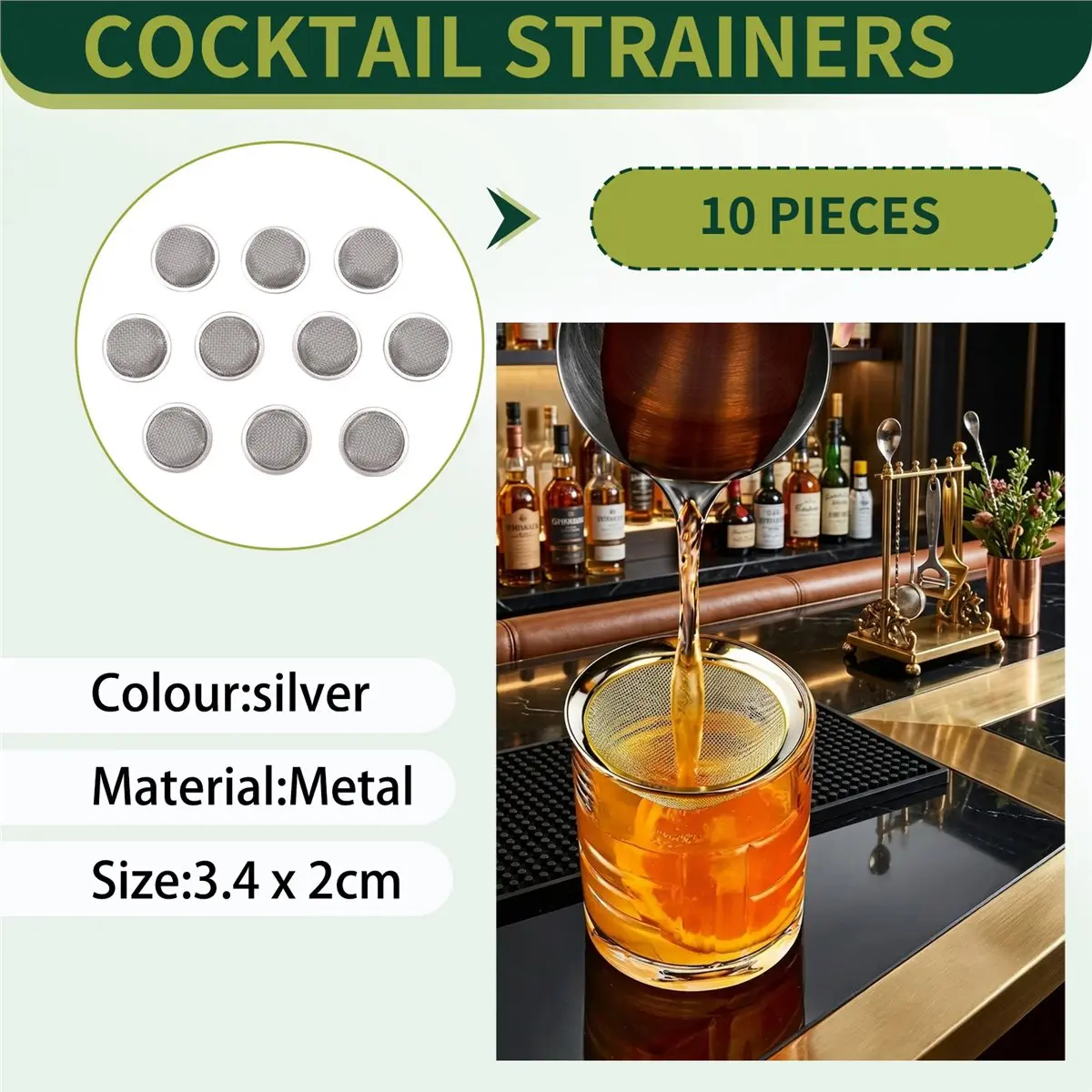 feelfeel 10Pcs Double Screen Filter Cocktail Smoker Screen Mini Mesh Bowl Screen Filter for Bourbon Whiskey Smoker