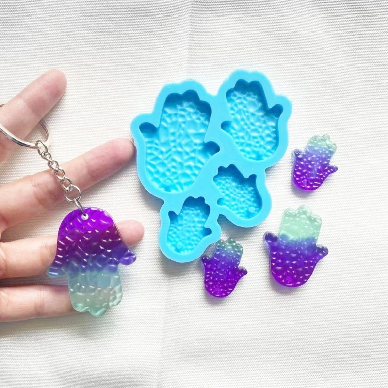 DIY Palms Amulet Epoxy Resin Molds Fatima Hand Silicone Mold for Earring Pendant Dropship