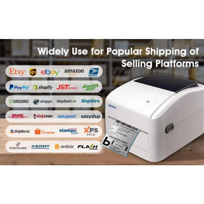 طابعة ملصقات حرارية مباشرة 4*6 بوصة عالية الجودة 420B طابعة ملصقات شحن متوافقة مع أندرويد بأسلوب ملون