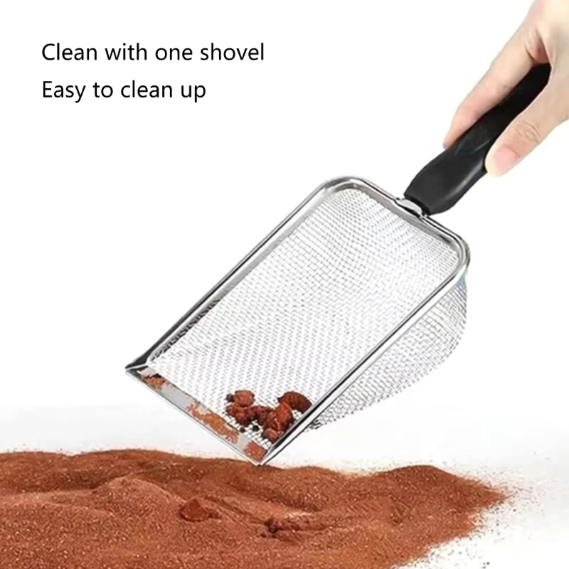 Sand Stainless Steel Fine Mesh Substrate Metal Sand Shovel Terrarium Substrate Litter Cleaner