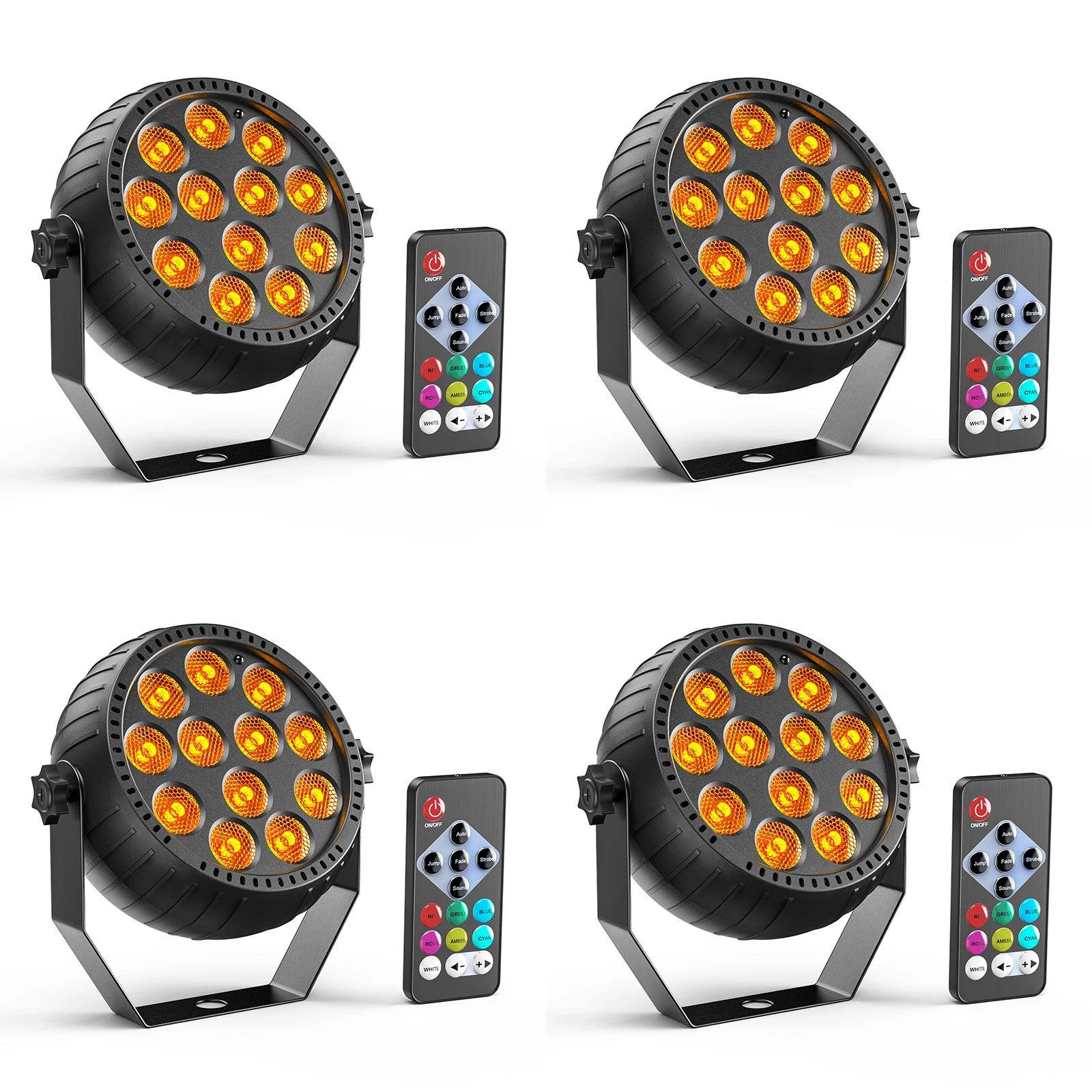 

GEFENSI 4PCS RGBW LED Par Light 12LED 15W Wireless Rechargeable Flat Par Lighting Effect For DJ Disco Party Wedding Stage Light