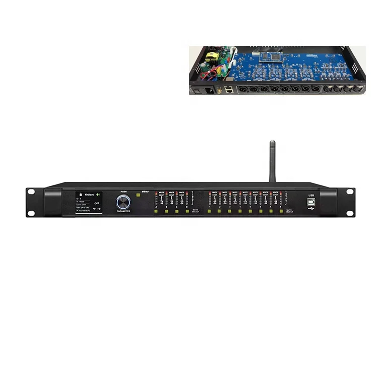 

DSP4080 New 4-input 8-output audio processor with FIR DSP WIFI for line array stage use