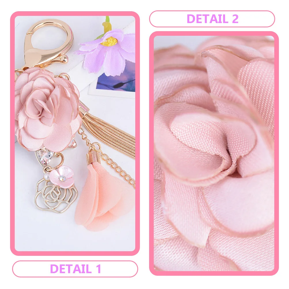 

Rose Keychain Decorative Metal Lightweight Flower Pendant Charm Hanging Bag Pendant for Car Backpack Keychain Car Key Ring