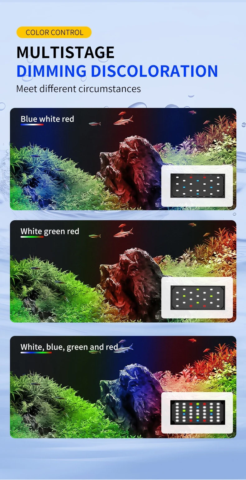 USB Aquarium LED-Licht Vollspektrum Aquatische Pflanzenwachstumslampe Fischbecken Einstellbare Helligkeit Dimmbar Zeitgesteuert 360° ° Drehbare Leuchte – Detail 7