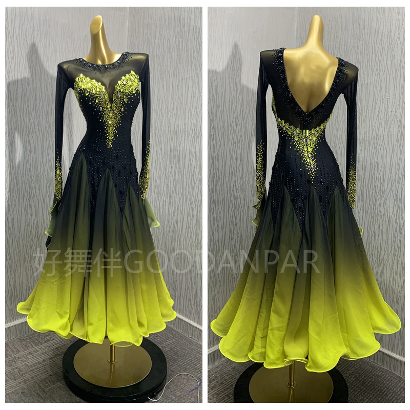 

ballroom dance dress Costume Modern Competition Waltz Tango Ballroom Dance Dress Standard Girls Women dance dress GOODANPAR