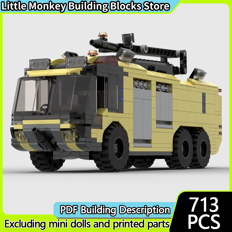 

City Car Model MOC Building Bricks 6x6 Classic Airport Fire Truck Modular Technology Children Holiday Gifts Assemble Toys Suit